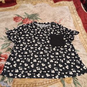 SHEIN Black Floral Tee
